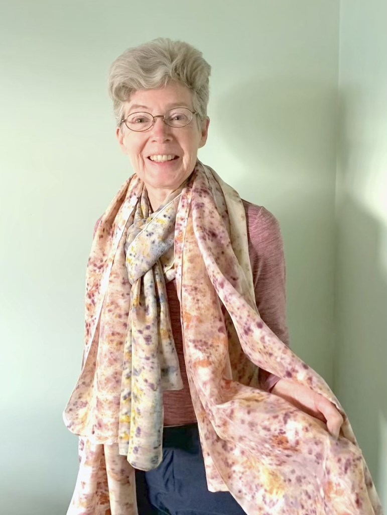 How to wear a naturally eco printed silk scarf